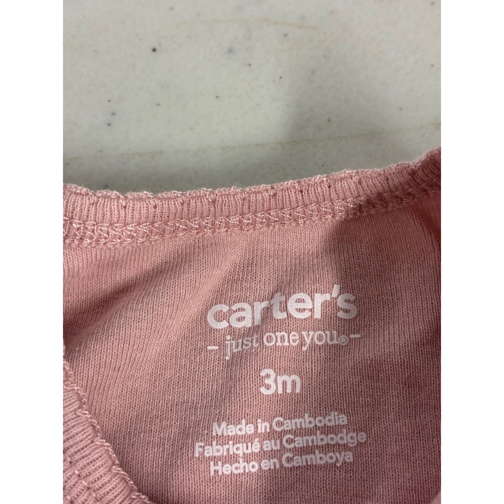 Carters Rabbit Bear‎ Baby Girl 0-3M Bodysuit Pants Set Bundle 6pc Pink Cream - Picture 5 of 7